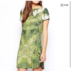 Ted Baker Green Tropical Print Shift Dress